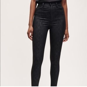 Dynamite Kate High Waisted Snake Skin Coated Skinny Jeans size 27